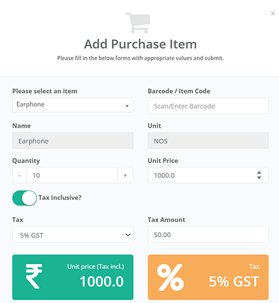 GST Ready Purchase Entry Form