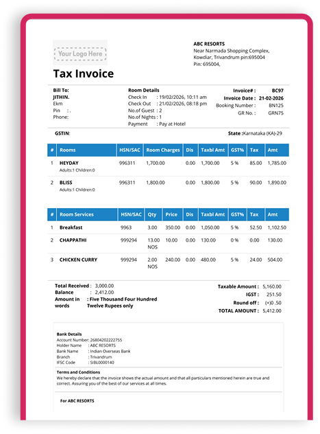 Tax Invoice Document