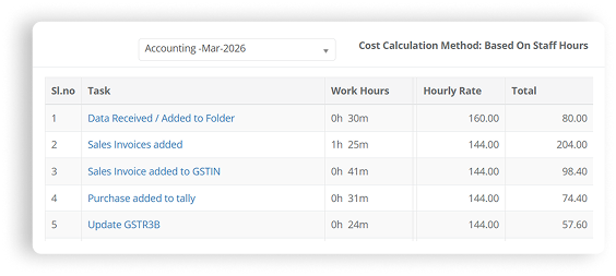 Cost Calculation Interface 1